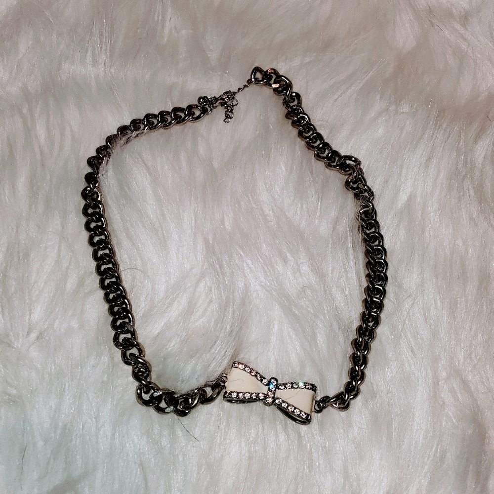 Studded Bow Necklace/Chocker
